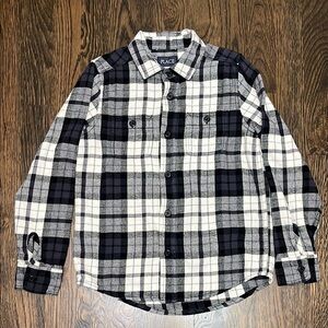 Children’s Place Black and White Plaid Shirt size 7/8